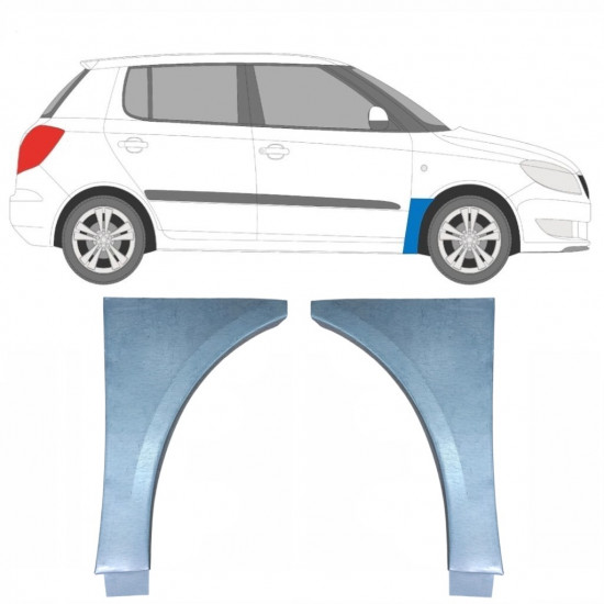 Priekšējā spārna daļa priekš Skoda Fabia 2007-2015 / Kreisais+Labais / Komplekts 10272