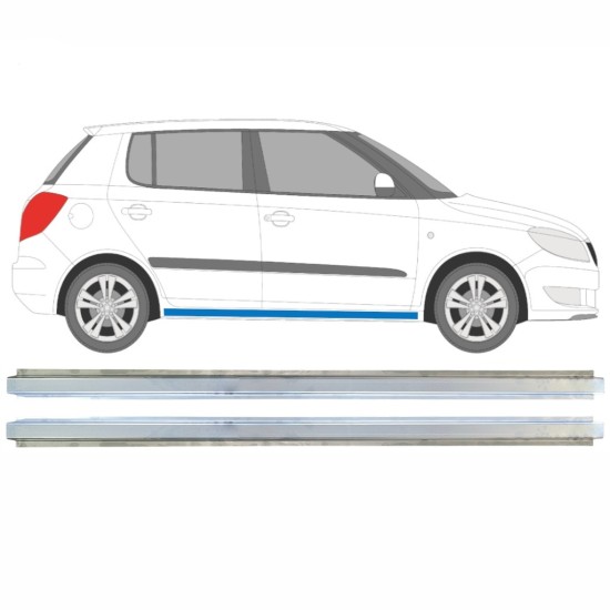 Iekšējais slieksnis priekš Skoda Fabia II 2007-2015 / Kreisais+Labais / Komplekts 16893