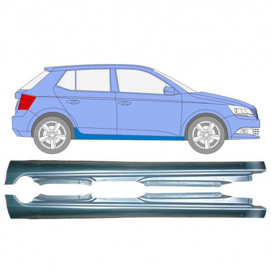 Pilns slieksnis priekš Skoda Fabia 2014- / Kreisais+Labais / Komplekts 9823