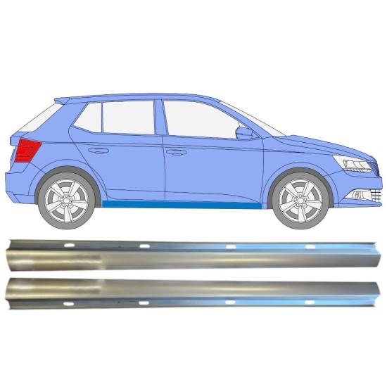 Sliekšņa apakšējā daļa priekš Skoda Fabia 2014- / Kreisais+Labais / Komplekts 14817