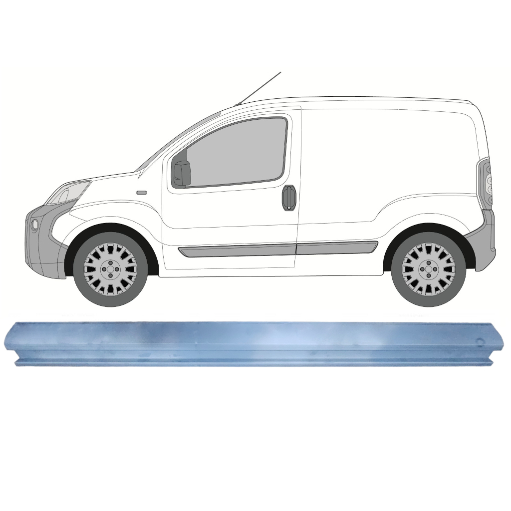 Slieksnis Priekš Fiat Fiorino 2007- / Kreisā 7825