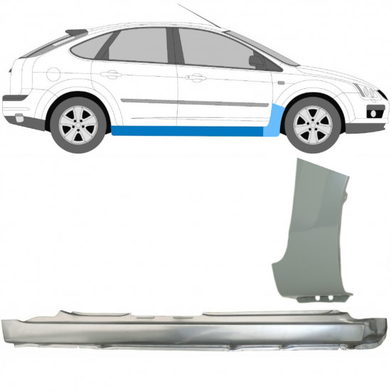 Pilns slieksnis + priekšējā spārna daļa priekš Ford Focus 2004-2011 / Labā / Komplekts 8735