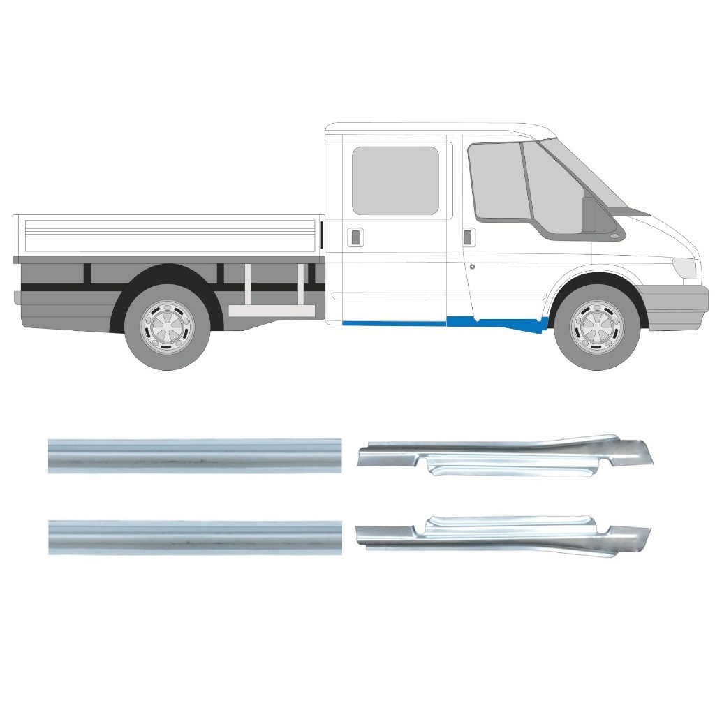 Slieksnis Priekš Ford Transit 2000-2013 / Kreisais+Labais / Komplekts 9698