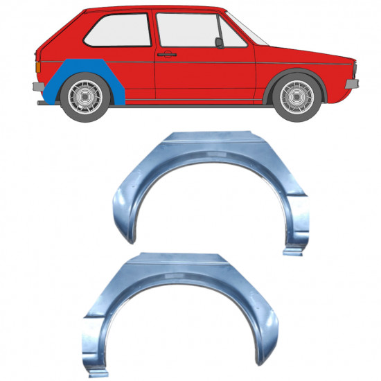 Aizmugurējā arka priekš VW Golf 1 1974- / Kreisais+Labais / Komplekts 9454