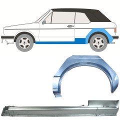 Slieksnis + aizmugurējā spārna daļa priekš Volkswagen Golf 1 1974-1985 / Kreisā / CABRIO / Komplekts 12578