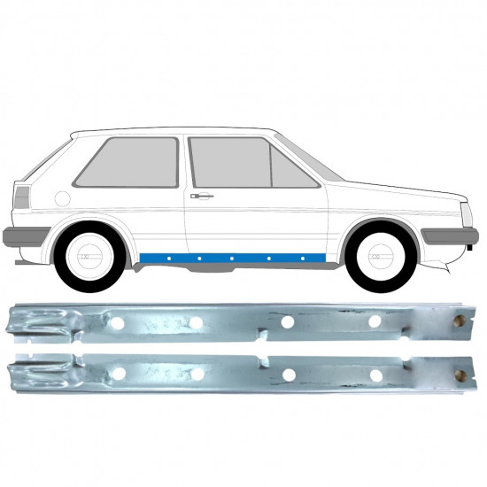 Iekšējais slieksnis priekš VW Golf 2 1982-1992 / Kreisais+Labais / Komplekts 11027