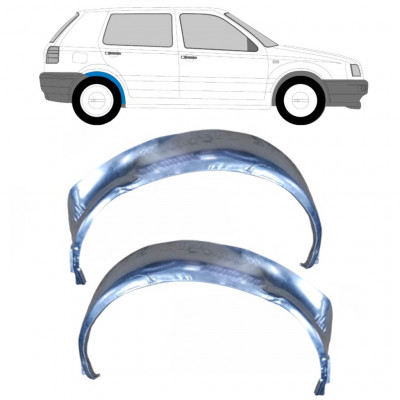 Aizmugurējā riteņa iekšējā arka priekš VW Golf 3 1991-1998 / Kreisais+Labais / Komplekts 9649