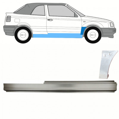 Slieksnis + priekšējā spārna daļa priekš VW Golf 3 1993-1998 / Labā / CABRIO / Komplekts 10200