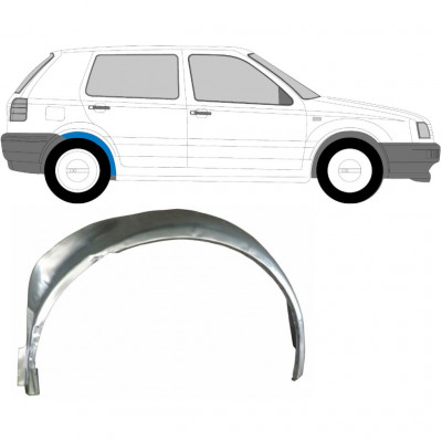 Aizmugurējā riteņa iekšējā arka priekš VW Golf 3 1991-1998 / Labā 8898