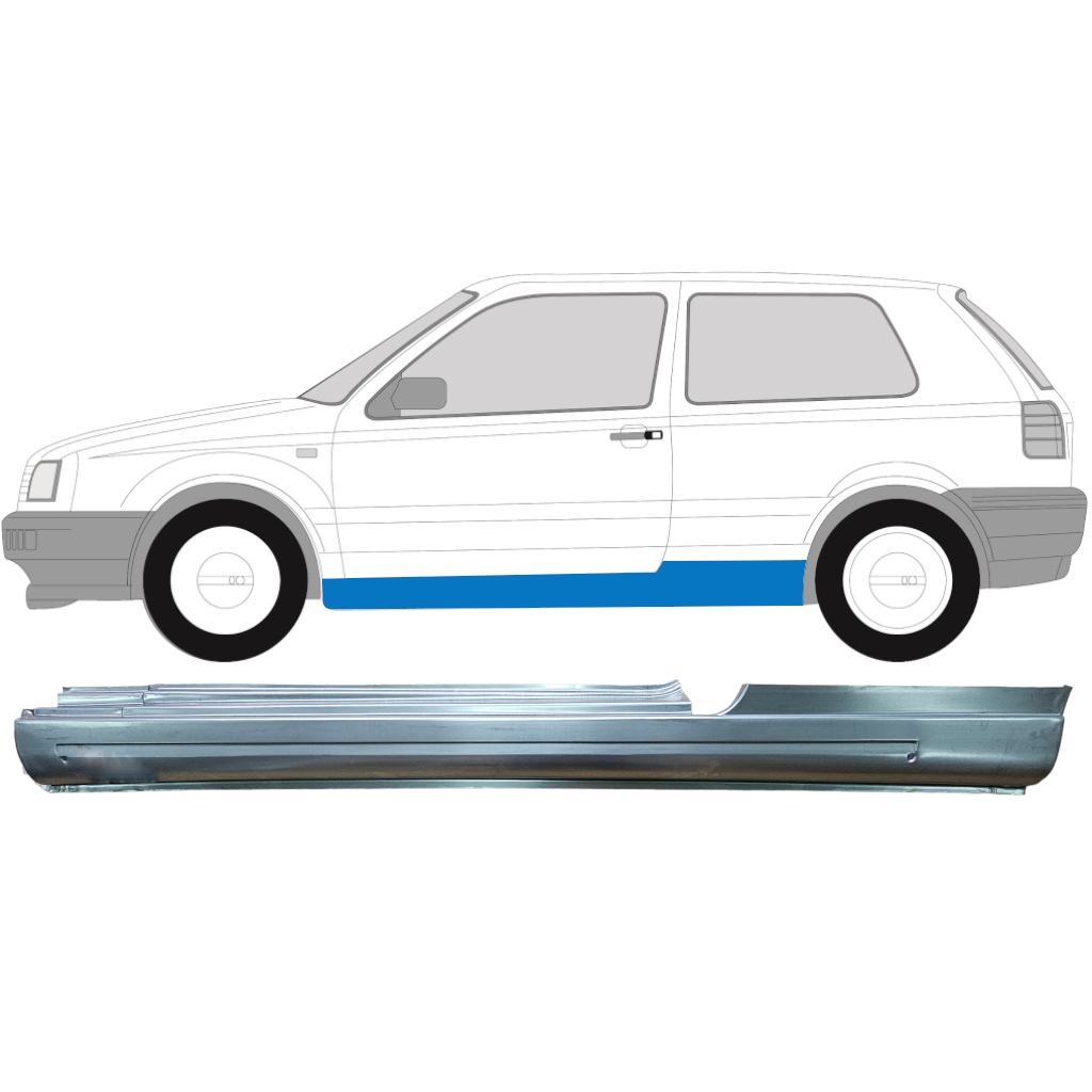 Pilns Slieksnis Priekš Volkswagen Golf 3 1991-1998 / Kreisā 7092