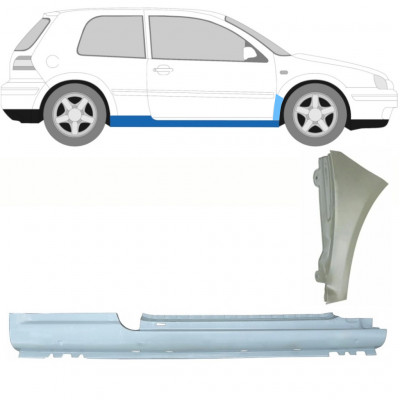 Slieksnis + priekšējā spārna daļa priekš VW Golf 4 1997- / Labā /  8731