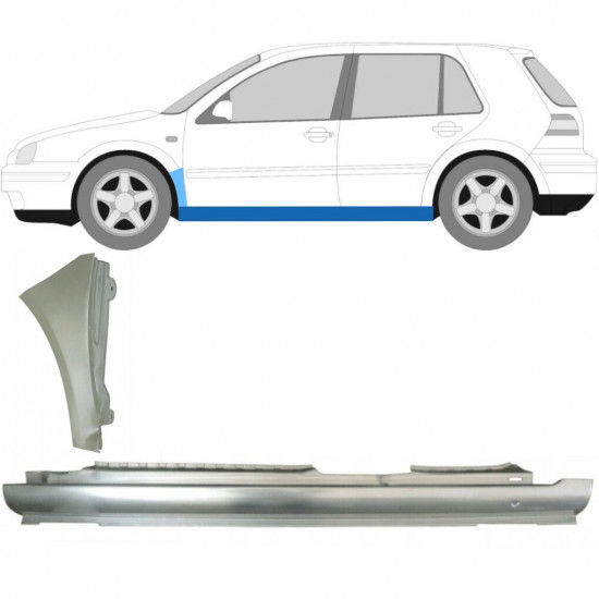 Slieksnis + priekšējā spārna daļa priekš VW Golf 4 1997- / Kreisā /  8728