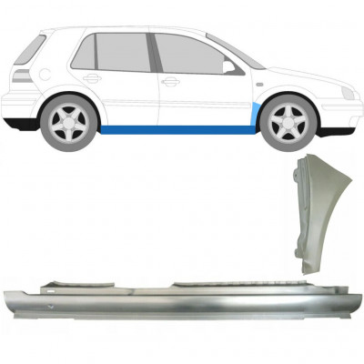 Slieksnis + priekšējā spārna daļa priekš VW Golf 4 1997- / Labā /  8727