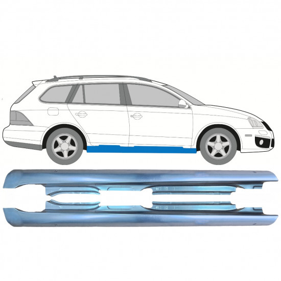 Slieksnis priekš VW Golf 5 Variant VW Jetta 2005-2010 / Kreisais+Labais / Komplekts 10011