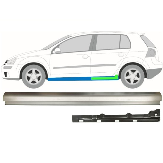 Iekšējais un ārējais slieksnis priekš Volkswagen Golf 5 2003-2009 / Kreisā / Komplekts 11709