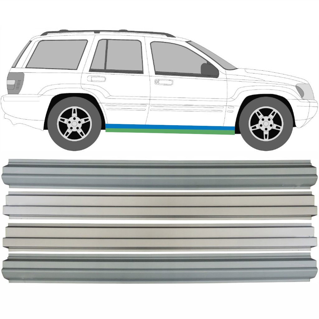 Iekšējais Un Ārējais Slieksnis Priekš Jeep Grand Cherokee 1998-2005 / Kreisais+Labais / Komplekts 9482