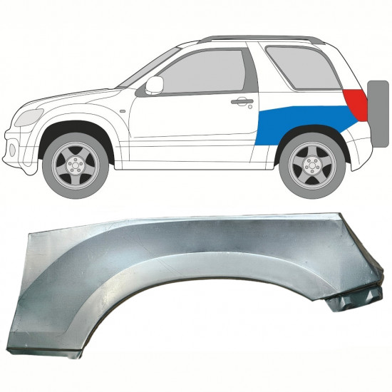 Aizmugurējā arka augšējā daļa priekš Suzuki Grand Vitara 2005-2012 / Kreisā 8508