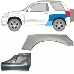 Slieksnis + aizmugurējā spārna daļa priekš Suzuki Grand Vitara 2005-2014 / Kreisā / Komplekts 10841