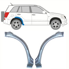 Aizmugurējā arka priekšējā daļa priekš Suzuki Grand Vitara 2005-2014 / Kreisais+Labais / Komplekts 10177