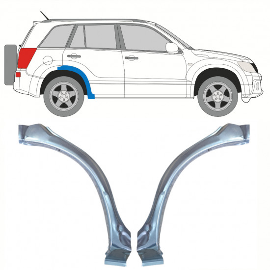 Aizmugurējā arka priekšējā daļa priekš Suzuki Grand Vitara 2005-2012 / Kreisais+Labais / Komplekts 10177