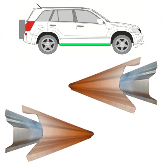 Iekšējais un ārējais slieksnis priekš Suzuki Grand Vitara 2005-2012 / Komplekts 11491