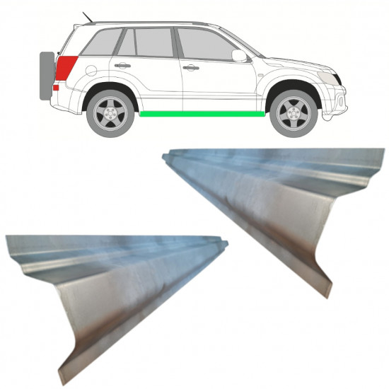 Iekšējais slieksnis priekš Suzuki Grand Vitara 2005-2012 / Kreisais = Labais (simetrisks) / Komplekts 11489