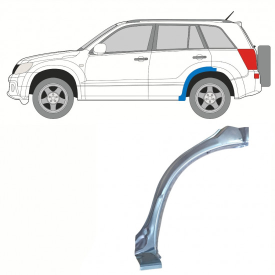 Aizmugurējā arka priekšējā daļa priekš Suzuki Grand Vitara 2005-2012 / Kreisā 10176