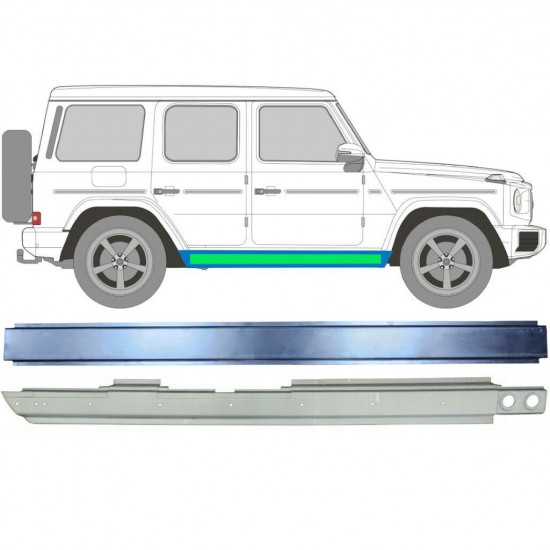 Iekšējais un ārējais slieksnis priekš Mercedes G-Class 1979-  / Labā 11773