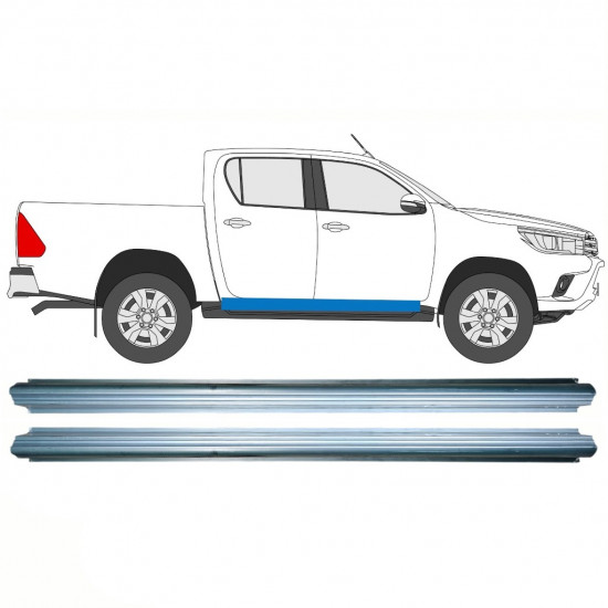 Slieksnis priekš Toyota Hilux 2015- / Kreisais = Labais (simetrisks) / Komplekts 10140