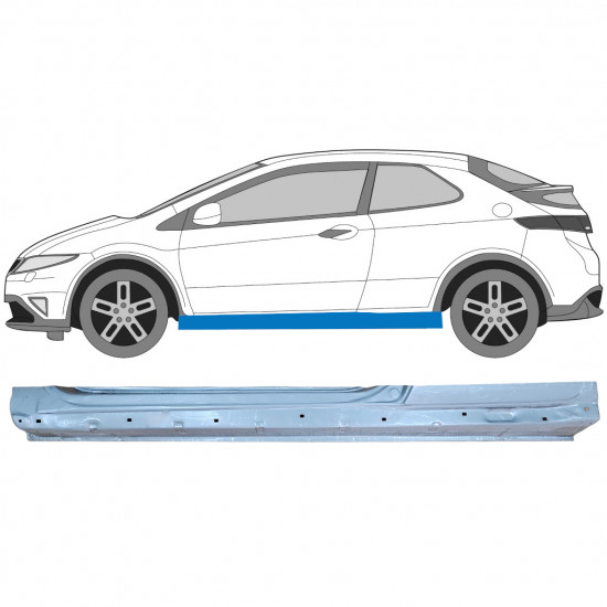 Slieksnis priekš Honda Civic 2005-2011 / Kreisā 7195