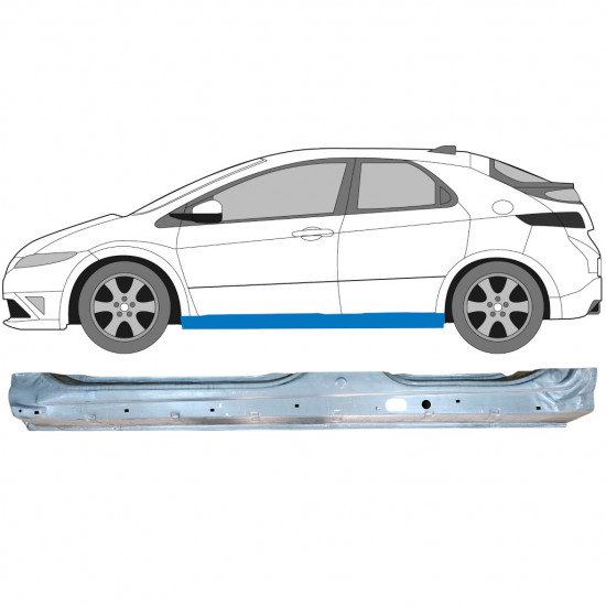 Slieksnis priekš Honda Civic 2005-2011 / Kreisā 7193