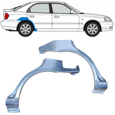 Aizmugurējā arka priekš Hyundai Accent 2000-2006 / Kreisais+Labais / Komplekts 9881