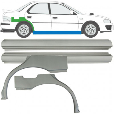 Slieksnis + aizmugurējā spārna daļa priekš Subaru Impreza 1992-2000 / Kreisais+Labais / Komplekts 10667