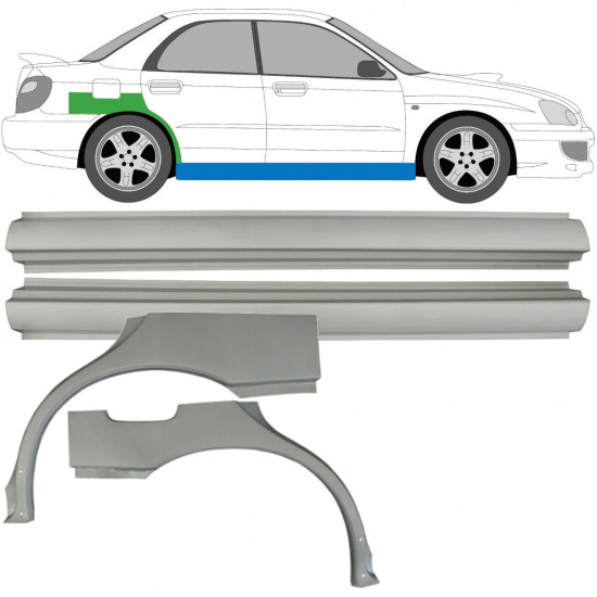 Slieksnis + aizmugurējā spārna daļa priekš Subaru Impreza GD 2000-2007 / Kreisais+Labais / Komplekts 10666