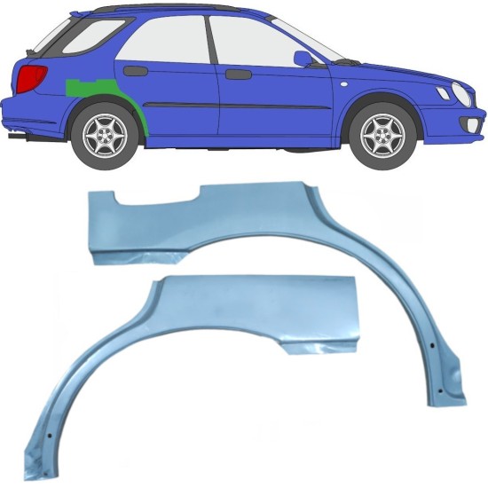 Aizmugurējā arka priekš Subaru Impreza GD GG 2000-2007 / Kreisais+Labais / Komplekts 10463
