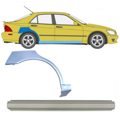 Slieksnis + aizmugurējā spārna daļa priekš Lexus IS 200 1998-2005 / Labā / Komplekts 10315