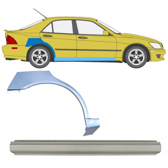 Slieksnis + aizmugurējā spārna daļa priekš Lexus IS 200 1998-2005 / Labā / Komplekts 10315