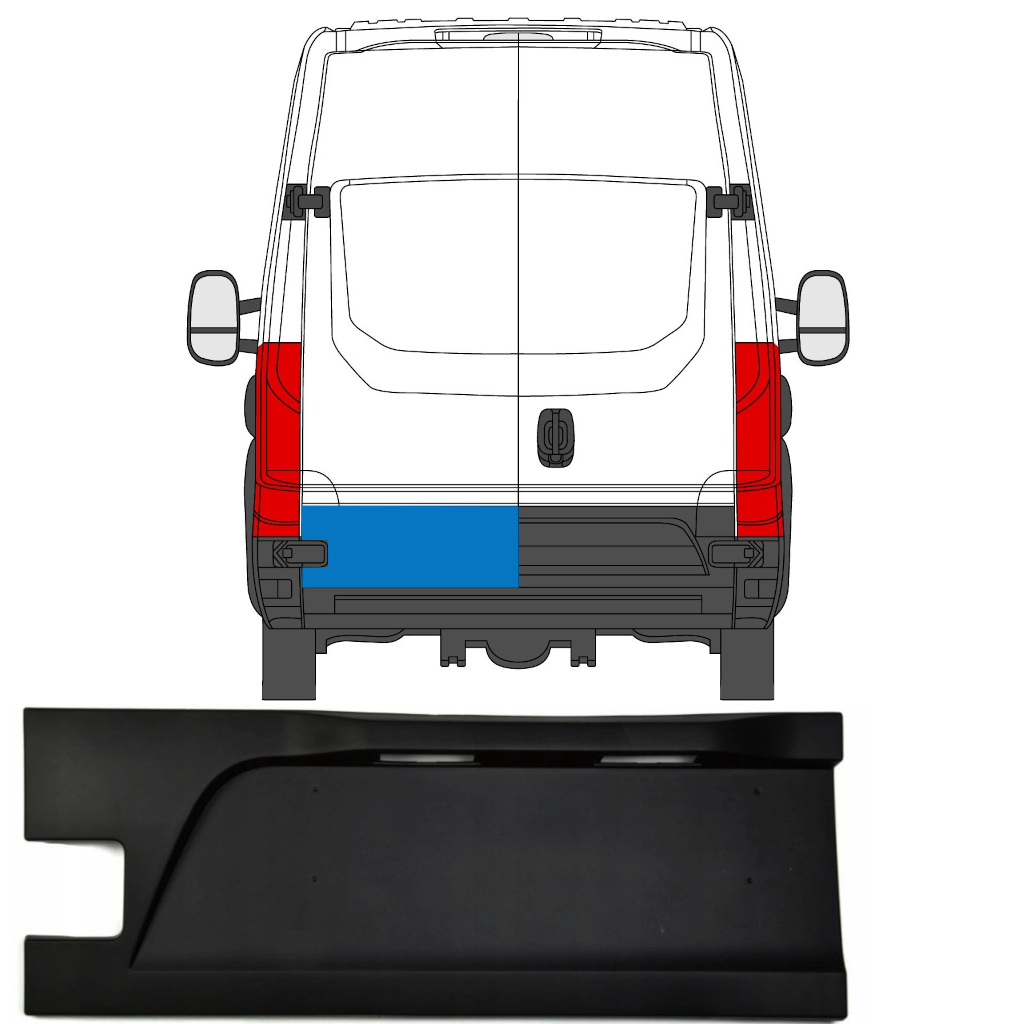 Aizmugurējo Durvju Sānu Josla Priekš Iveco Daily 2014-2019 / Kreisā 7874