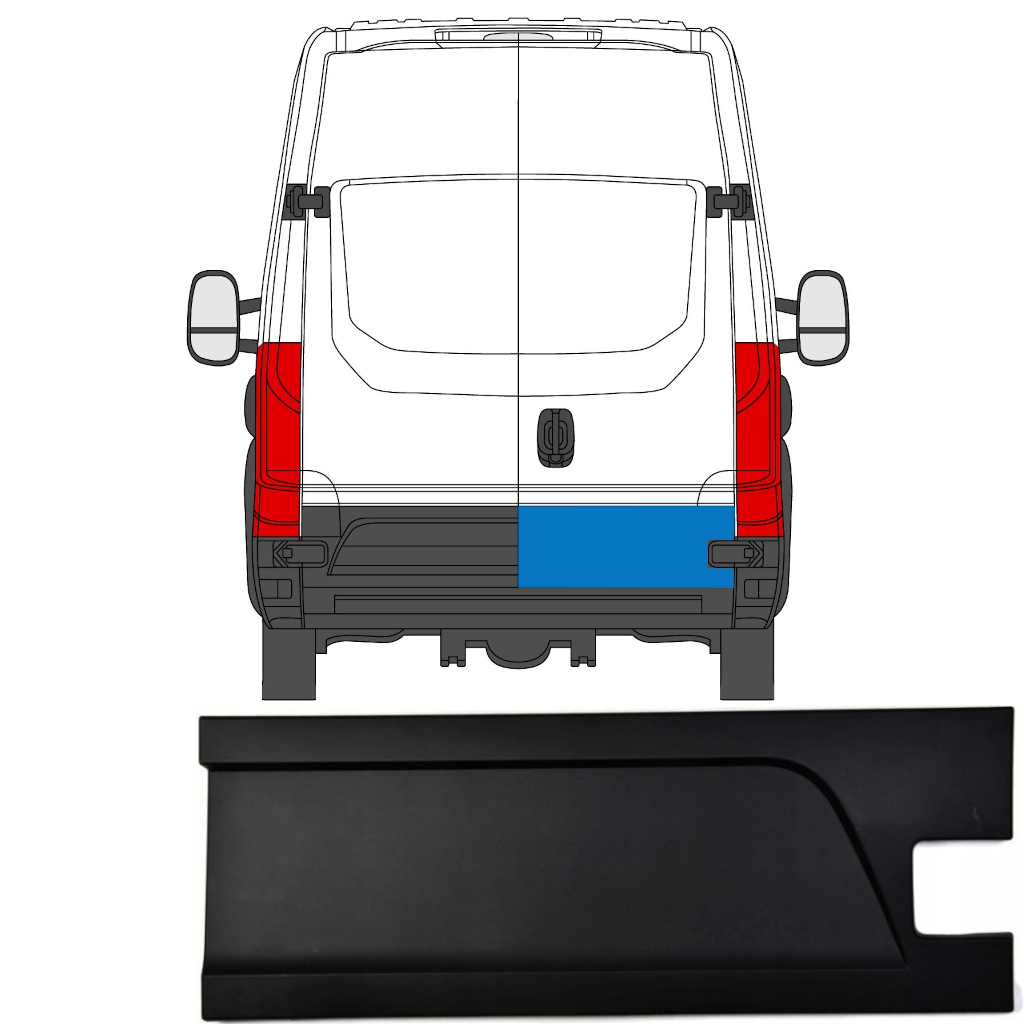 Aizmugurējo Durvju Sānu Josla Priekš Iveco Daily 2014-2019 / Labā 7873
