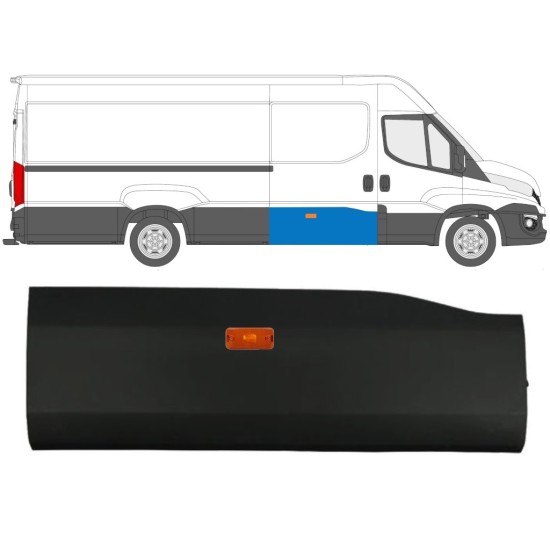 Bīdāmo durvju sānu josla ar lukturi priekš Iveco Daily 2014-2019 / Labā / Komplekts 16656