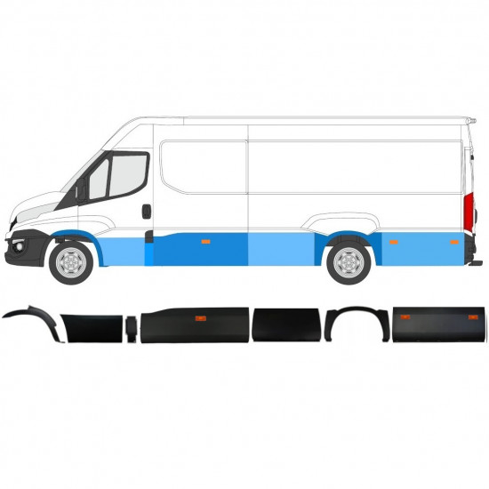 Sānu josla ar lukturi priekš Iveco Daily 2014-2019  / LWB / Kreisā / Komplekts 11984