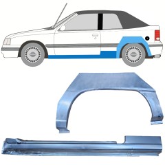 Slieksnis + aizmugurējā spārna daļa priekš Opel Kadett E Astra 1984-1993 / Kreisā / CABRIO / Komplekts 12584