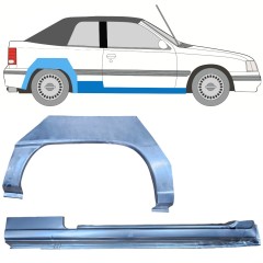 Slieksnis + aizmugurējā spārna daļa priekš Opel Kadett E Astra 1984-1993 / Labā / CABRIO / Komplekts 12583