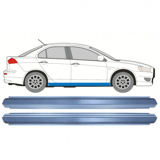 Slieksnis priekš Mitsubishi Lancer 2007- / Kreisais = Labais (simetrisks) / Komplekts 10489