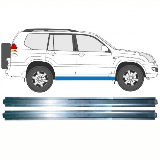 Iekšējais slieksnis priekš Toyota Land Cruiser 2003-2010 / Kreisais = Labais (simetrisks) / Komplekts 10082