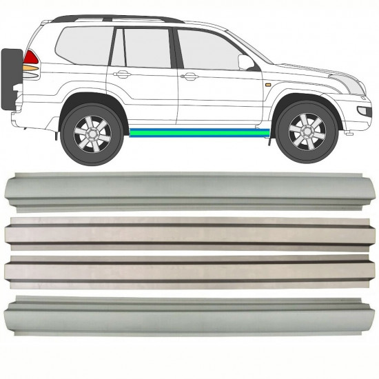 Iekšējais un ārējais slieksnis priekš Toyota Land Cruiser 2003-2010 / Komplekts 10083