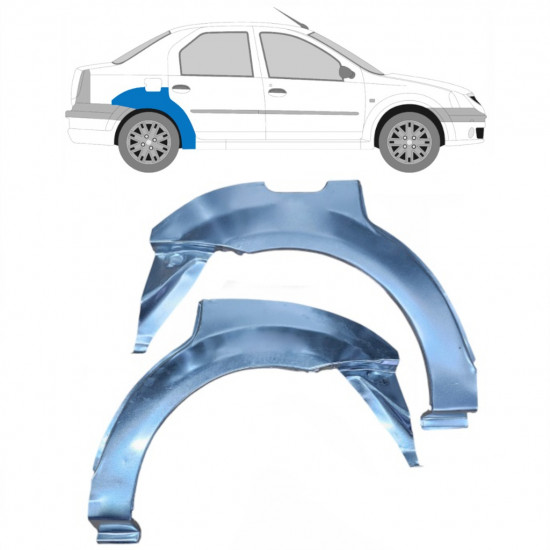 Aizmugurējā arka priekš Dacia Logan 2004-2009 / Kreisais+Labais / Komplekts 9632