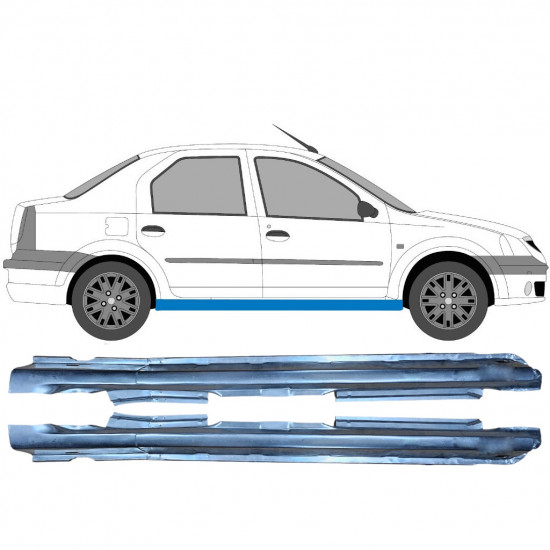 Pilns slieksnis priekš Dacia Logan 2004-2009 / Kreisais+Labais / Komplekts 6466