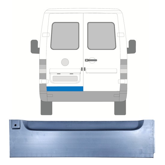 Aizmugurējo durvju panelis priekš Volkswagen LT 1996-2005 / Kreisā 16592