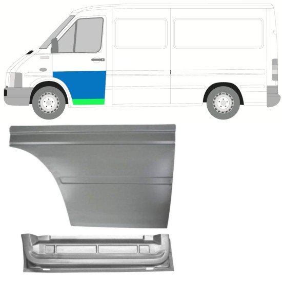 Priekšpuse durvju iekšējais un ārējais panelis priekš Volkswagen LT 1996-2005 / Kreisā 16570